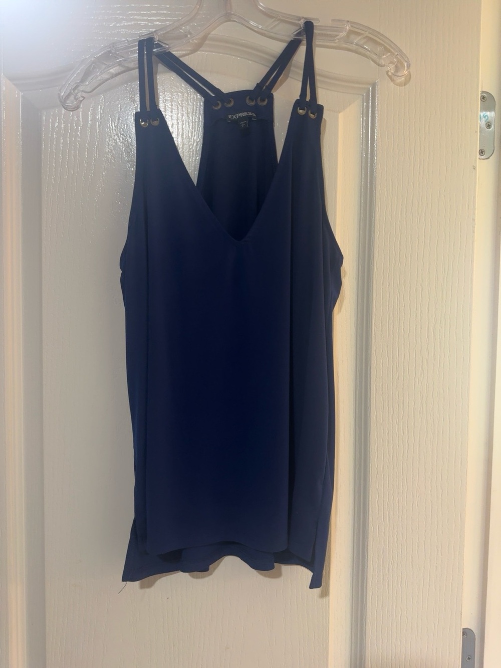 Express Navy Double-Strap V-Neck Camisole Top - Picture 2 of 2